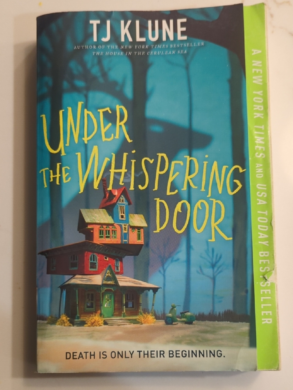 Under the Whispering Door by TJ Klune - Teal & Yellow Cover
